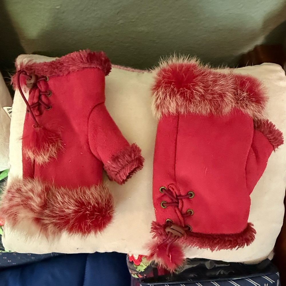 Warm Faux Suede & Fur ,Fingerless gloves